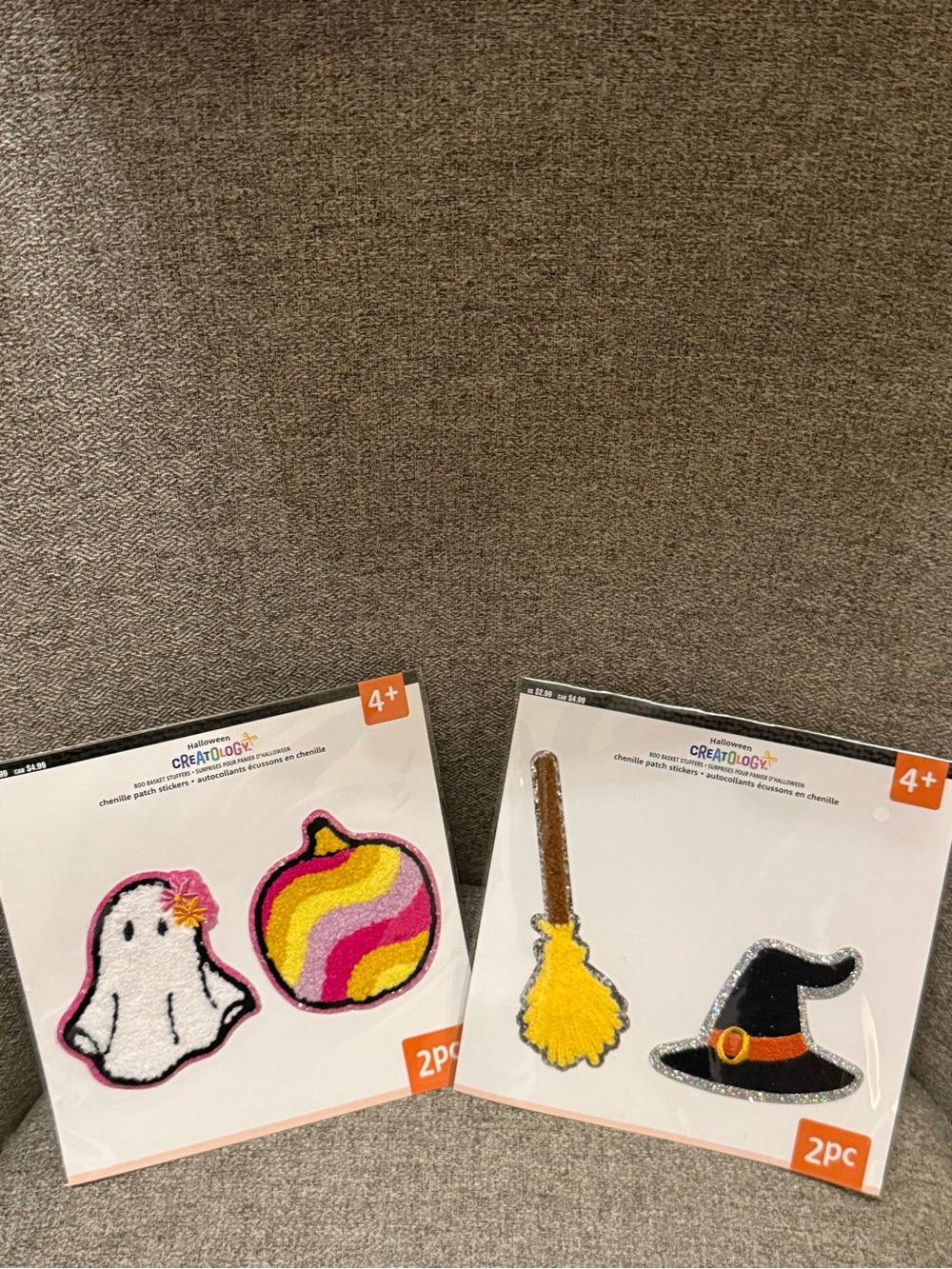 Creatology Fuzzy Chenille Glitter Edge Halloween Stick-On Patch Set, 4 pcs
